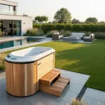 Nordic Hottub Bella installed in a luxury garden