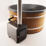 Product 180 cm diameter Ticra Thermowood hottub met externe 45 kW houtgestookte kachel