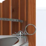 Close-up van de interne roestvrijstalen kachel van de Skargards Panel hottub