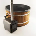 Product 160 cm diameter Ticra Thermowood hottub met externe 45 kW houtgestookte kachel