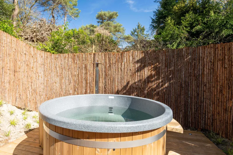 Hottub met biokachel bij Wildryck