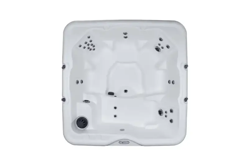 Oberseite der Nordic Hottub Spa Encore mit HDPE-Kunststoff-Innenwanne und Massagejets
