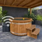 Ticra Thermowood hottub met externe wifi-geïntegreerde 5 kW warmtepomp