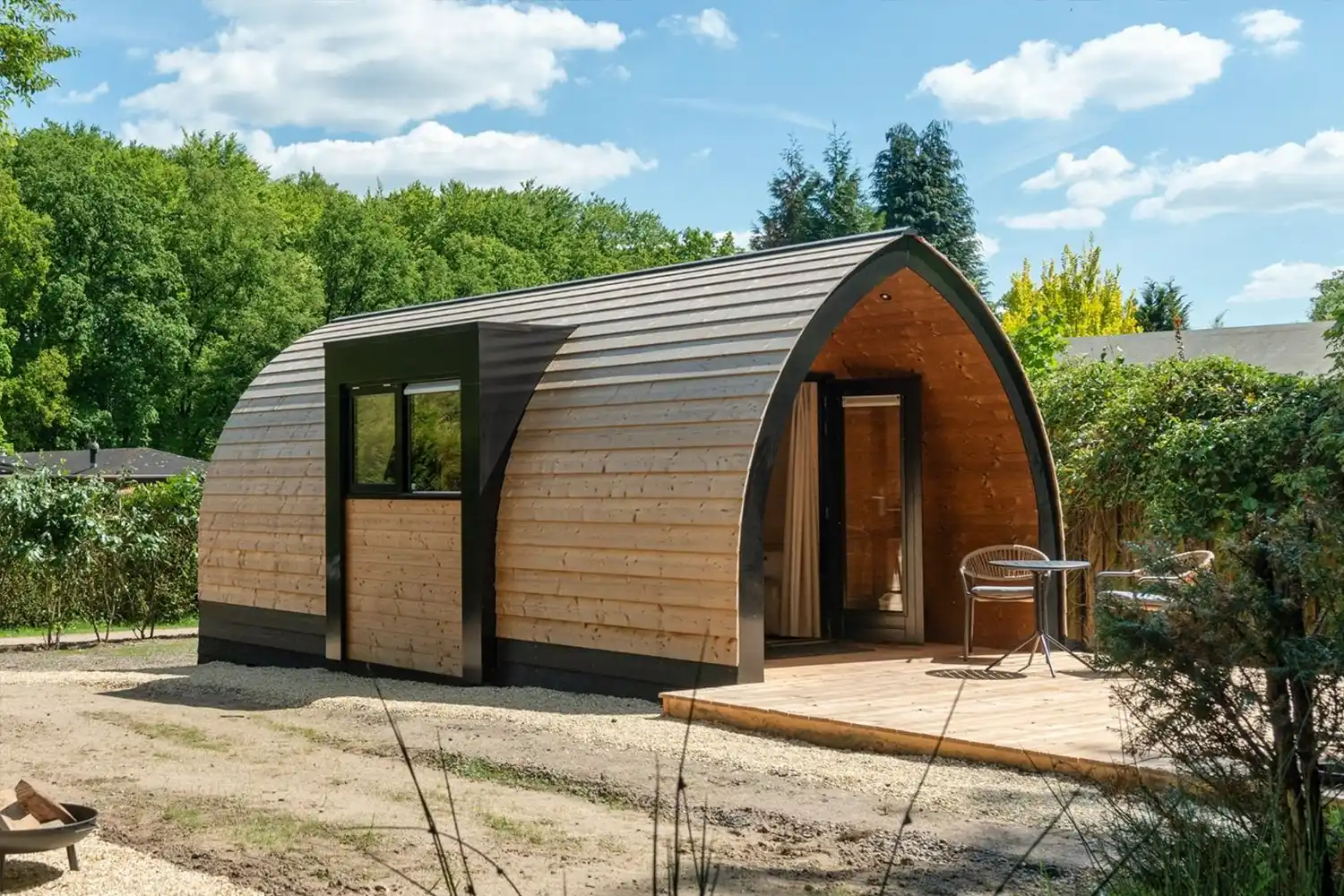 Luxury camping pod, fully insulated with underfloor heating. Buy from Ticra Outdoor.