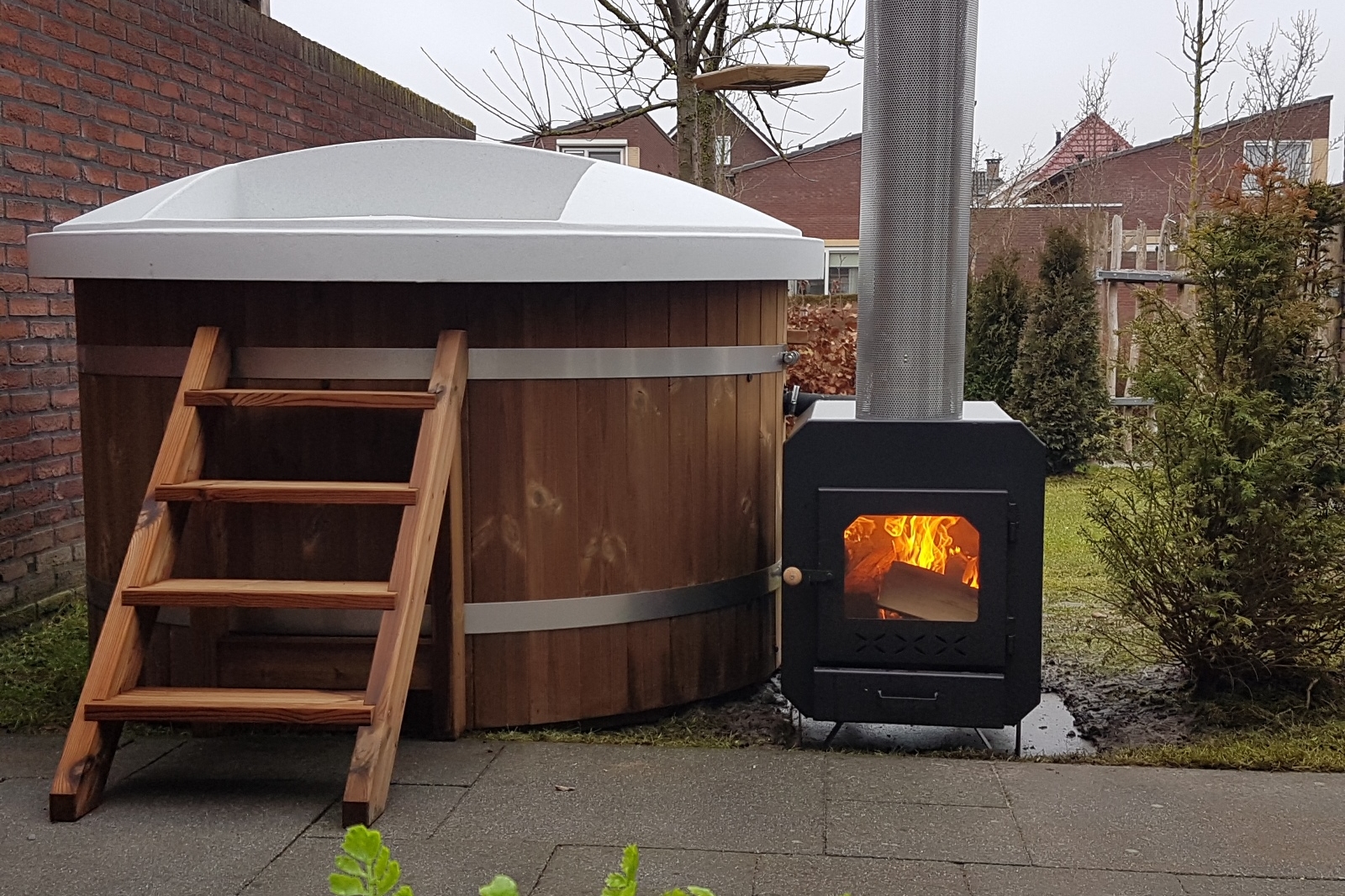 Luxury Hottub O 180 Met Externe Kachel Ticra Outdoor